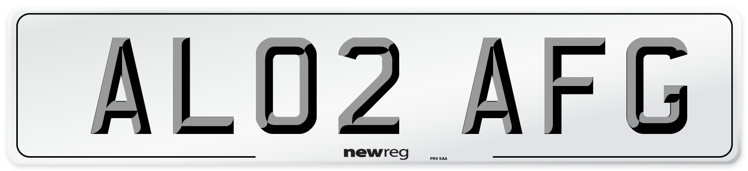 AL02 AFG Number Plate from New Reg